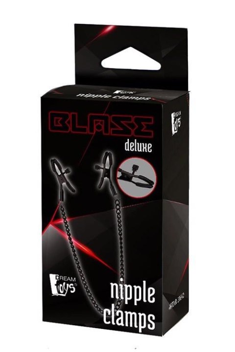 Zaciski na sutki Blaze Deluxe Dream Toys czarny z łańcuchem 32 cm