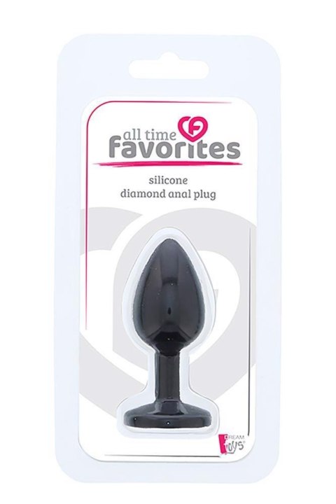 Mały silikonowy korek analny z różowym diamentem Dream Toys