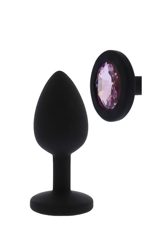 Mały silikonowy korek analny z różowym diamentem Dream Toys