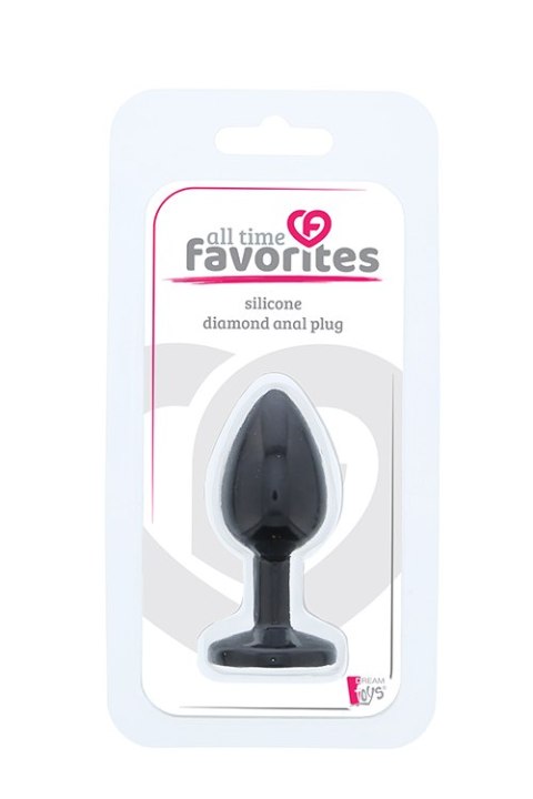 Mały silikonowy korek analny z różowym diamentem Dream Toys