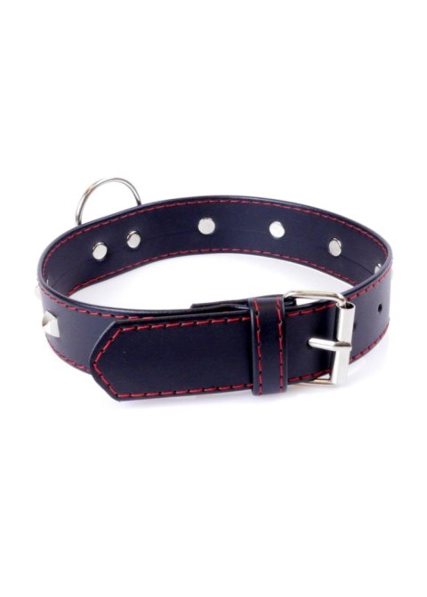 Obroża z ćwiekami Fetish B Series czerwona 3 cm regulowana