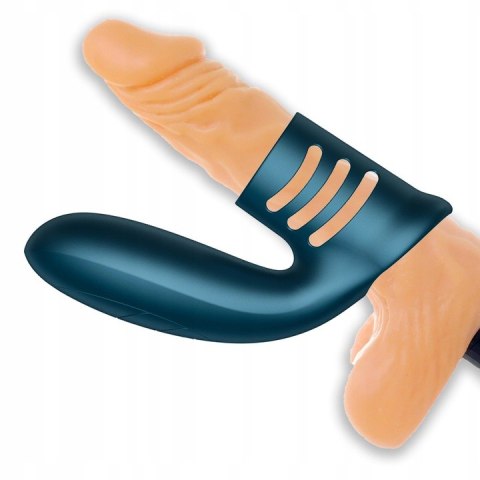 Pierścień wibracyjny silikonowy B Series Fox niebieski USB 7 trybów