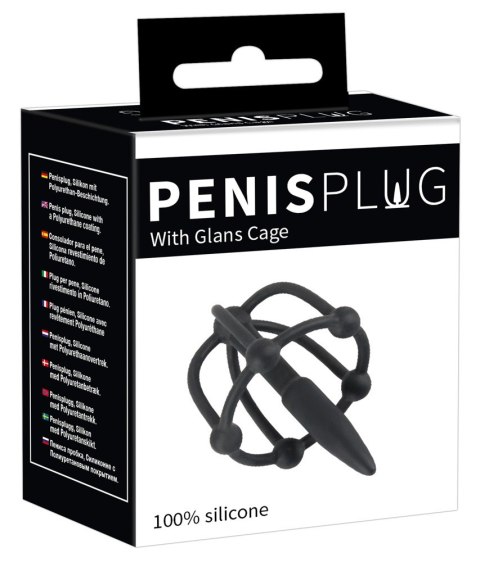 Plug penisa z klatką na żołądź Penisplug silikonowy 5,7 cm