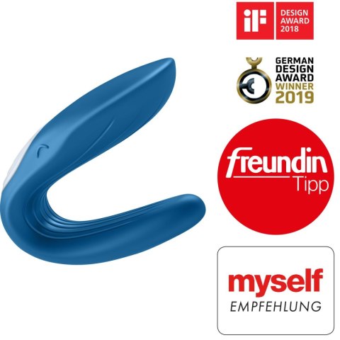 Stymulator partnerski Satisfyer Partner Whale niebieski USB wodoszczelny