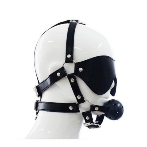 Uprząż do twarzy z maską i kneblem Toyz4lovers czarna