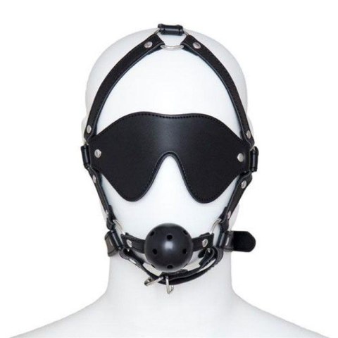 Uprząż do twarzy z maską i kneblem Toyz4lovers czarna