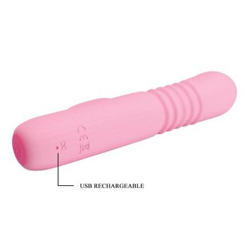 Wibrator Pretty Love Leopold silikonowy z pchaniem USB