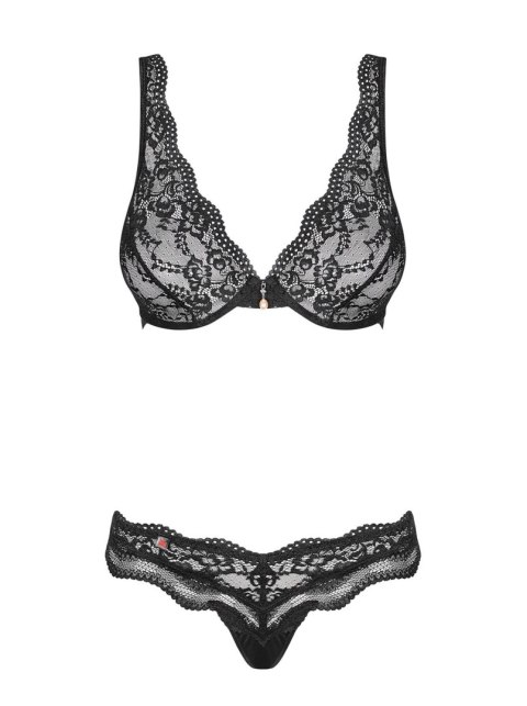 Komplet bielizny Luvae Obsessive koronkowy czarny S/M