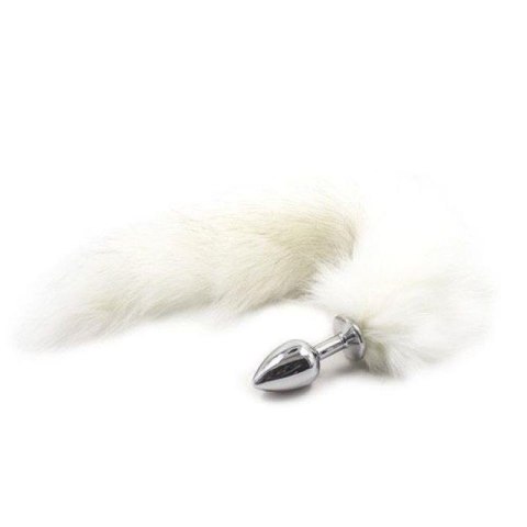 Korek analny z lisim ogonem Toyz4lovers Long Fox Tail biały 7 cm