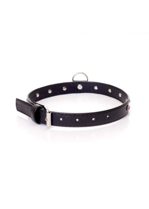 Obroża z kryształkami Fetish B Series różowa 2 cm