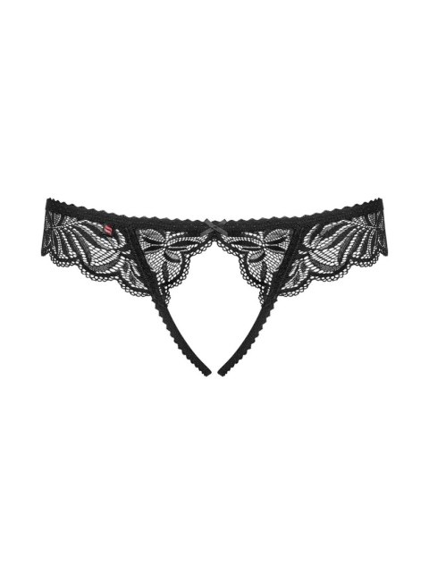 Stringi otwarte koronkowe Obsessive Contica czarne L/XL
