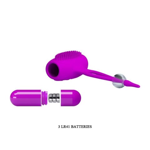 Wibrujące zaciski na sutki Pretty Love Bancroft fioletowe silikonowe 5 cm