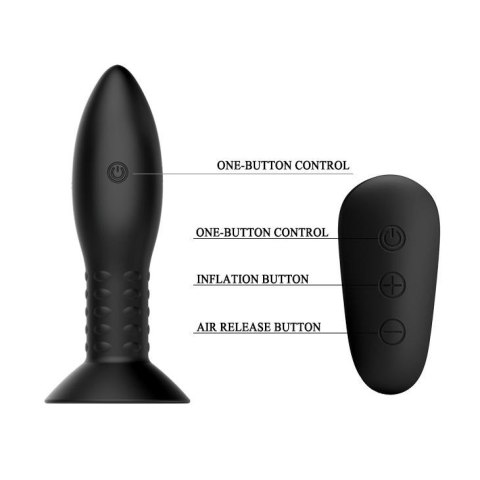 Wibrujący korek analny z obracającymi się koralikami Mr Play