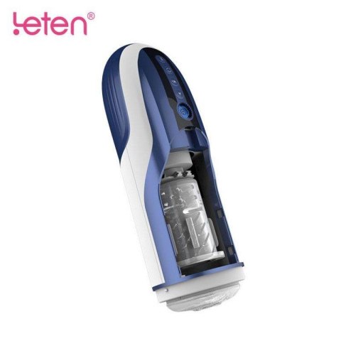 Masturbator Leten rotacyjny z wibracjami niebieski 32 cm