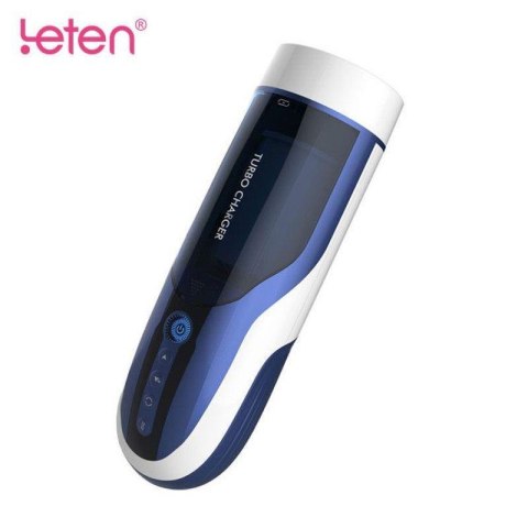Masturbator Leten rotacyjny z wibracjami niebieski 32 cm