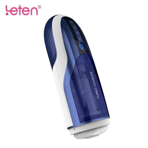 Masturbator Leten rotacyjny z wibracjami niebieski 32 cm