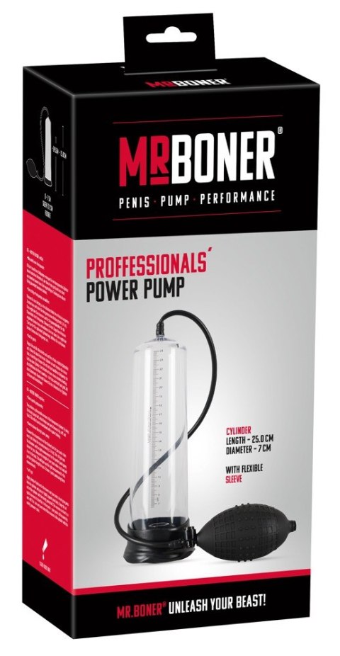Pompka penisowa Mister Boner Professionals Power z miarką 25 cm