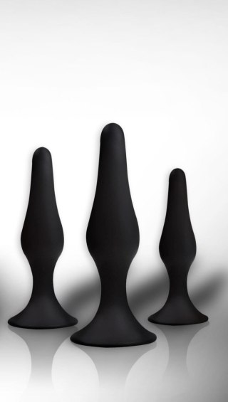 Zestaw korków analnych Power Escorts BR12 czarny 3 sztuki
