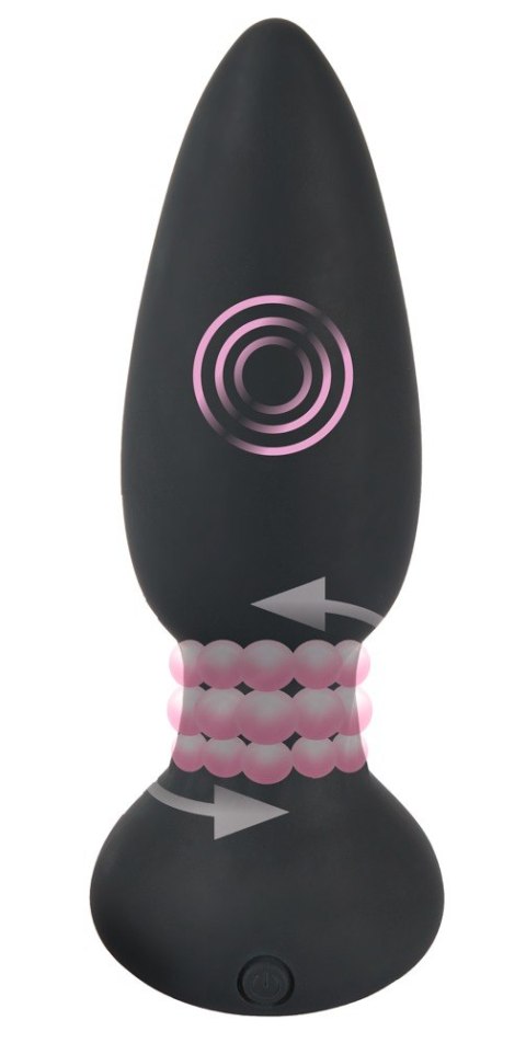 Korek analny rotacyjny Black Velvets pilot USB 14 cm