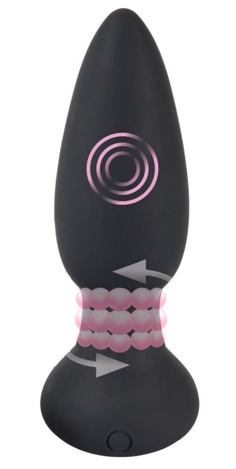 Korek analny rotacyjny Black Velvets pilot USB 14 cm