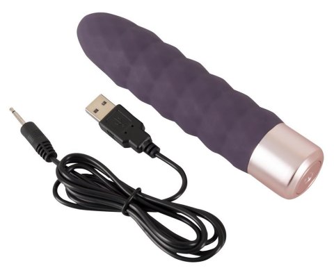 Wibrator Diamond Vibe z falami silikonowy USB 15 cm