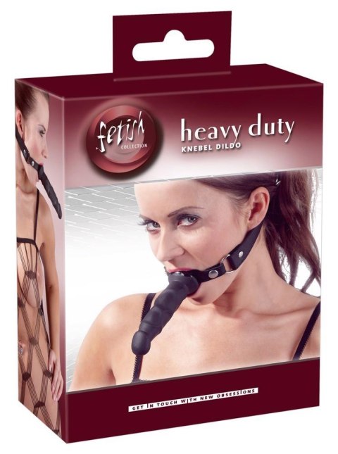 Knebel z dildo Fetish Collection czarny silikonowy 12 cm