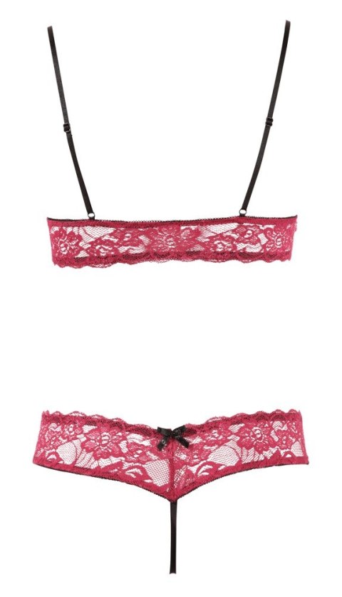 Komplet bielizny Cottelli LINGERIE koronkowy otwarty S
