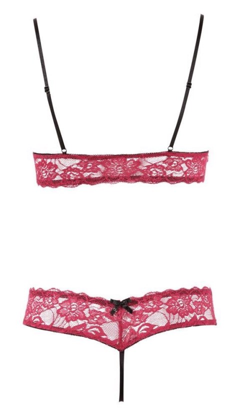Komplet bielizny Cottelli LINGERIE koronkowy otwarty S