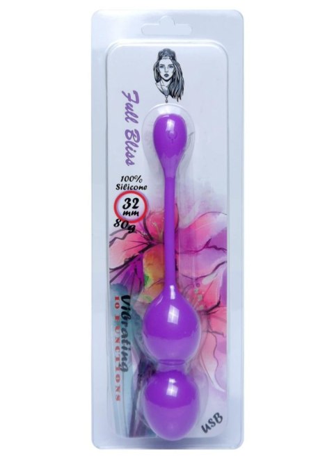 Kulki Kegla wibrujące silikonowe B Series fioletowe USB 10 funkcji 32 mm