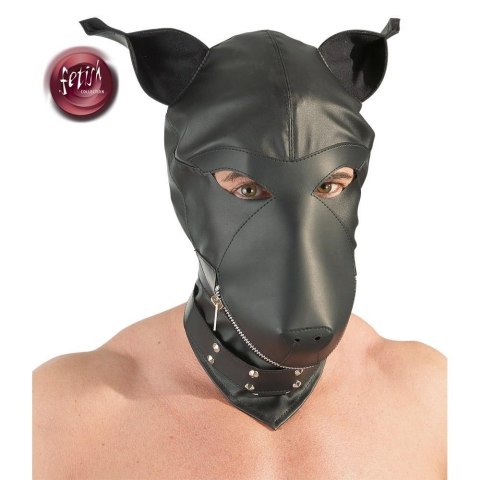 Maska psa z imitacji skóry fetish Collection czarna