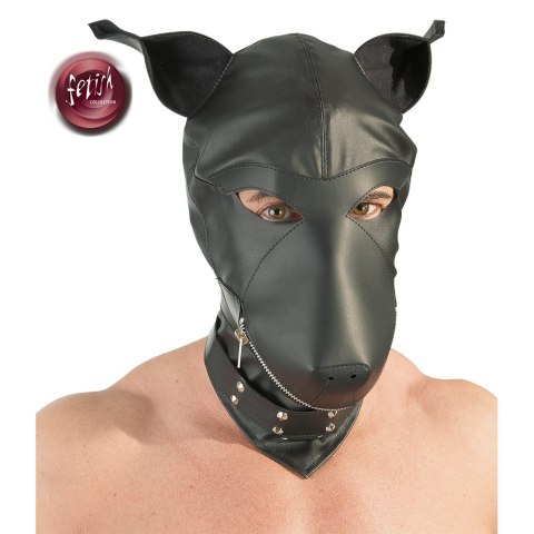 Maska psa z imitacji skóry fetish Collection czarna