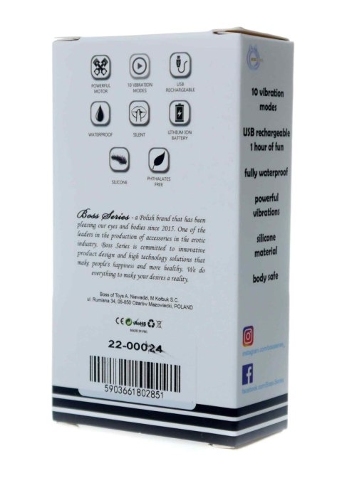 Mini wibrator szminkowy silikonowy B Series Magic czarny USB 9 cm