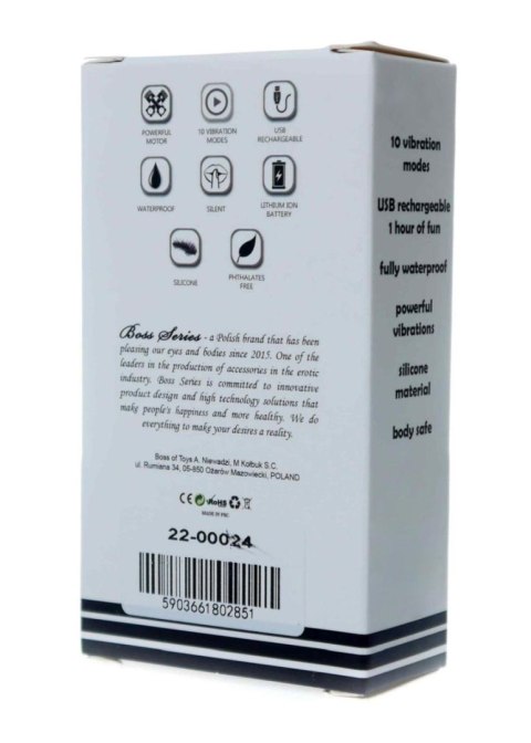 Mini wibrator szminkowy silikonowy B Series Magic czarny USB 9 cm