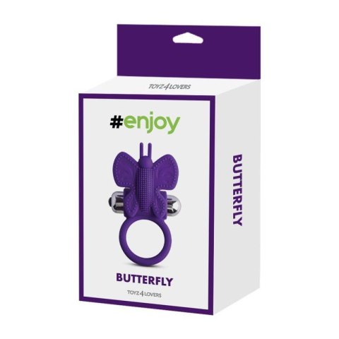Pierścień wibrujący butterfly Toyz4Lovers fioletowy silikon
