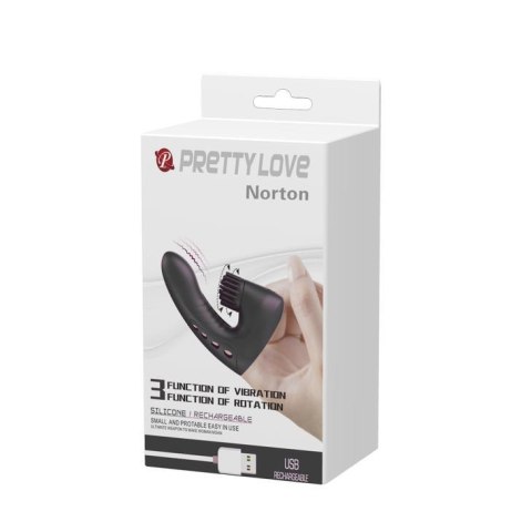 Nakładka wibrująca na palec Pretty Love silikonowa 3 wibracje 3 obroty USB