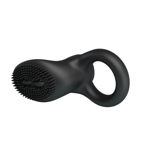 Pierścień wibrujący Pretty Love Cobra z kolcami czarny silikonowy