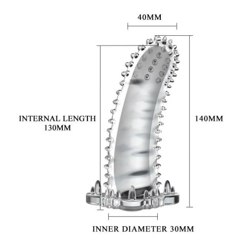 Przedłużka żelowa z wypustkami Baile Brave Man transparentna 14 cm