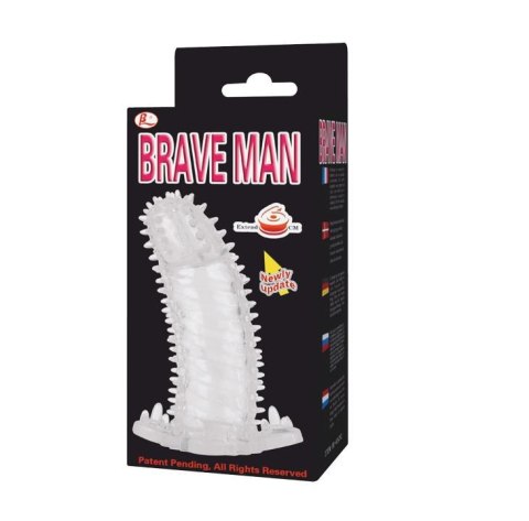Przedłużka żelowa z wypustkami Baile Brave Man transparentna 14 cm