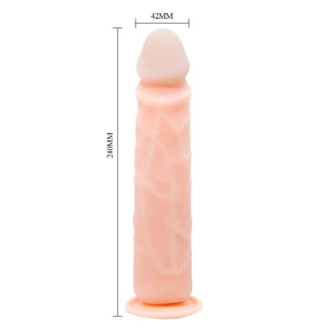 Realistyczne dildo elastyczne Baile z przyssawką cieliste 24 cm