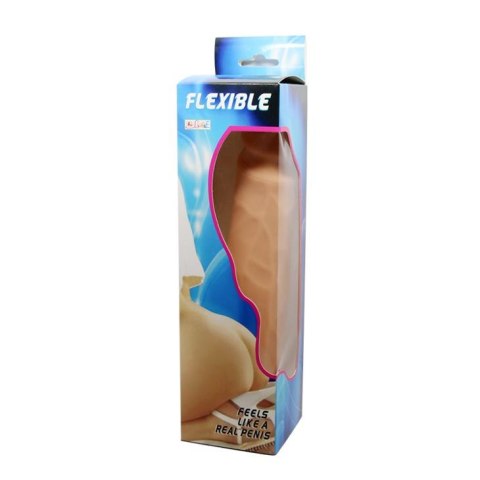 Realistyczne dildo elastyczne Baile z przyssawką cieliste 24 cm