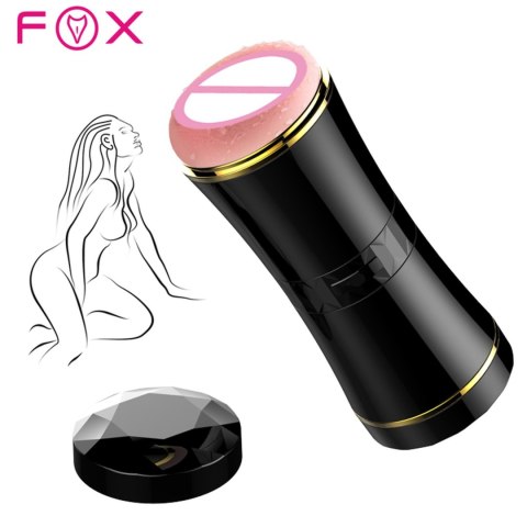 Realistyczny dwustronny masturbator z wibracją B Series Fox