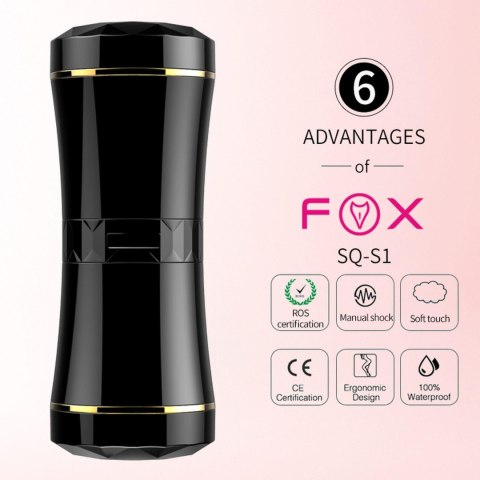 Realistyczny dwustronny masturbator z wibracją B Series Fox