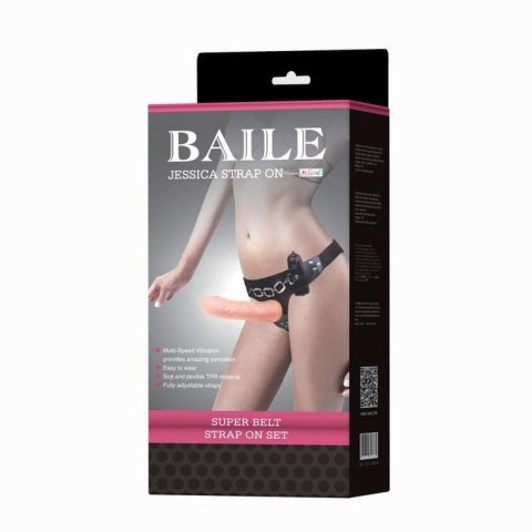 Realistyczny wibrujący strapon Baile Jessica 18 cm
