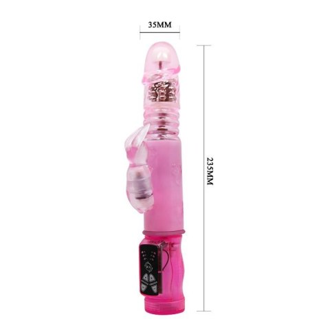 Wibrator króliczek z rotatorem Baile Crazy Rabbit różowy 24 cm