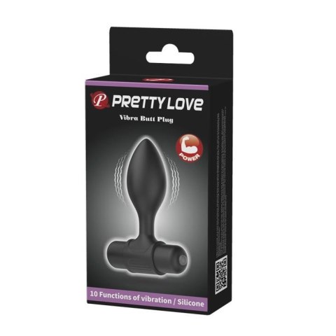 Wibrujący korek analny Pretty Love silikonowy czarny