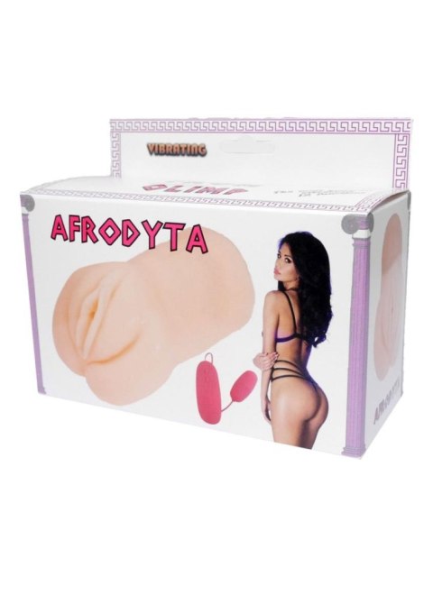 Masturbator waginalny z wibracją Afrodyta Cyberskin 15 cm biały