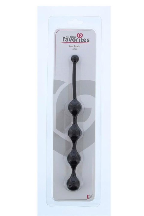 Sznur 4 kulek analnych silikonowy czarny 24 cm Dream Toys