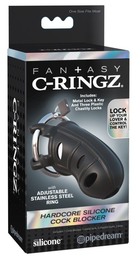 Klatka na penisa silikonowa Fantasy C-Ringz z zamkiem 9,5 cm