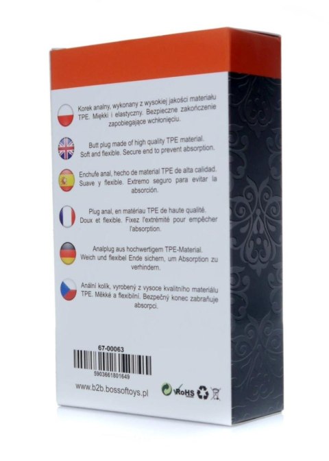 Korek analny falisty miękki TPE EasyLove 9 cm