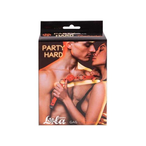 Knebel kulowy Party Hard Firecracker Lola Games czerwony 63 cm